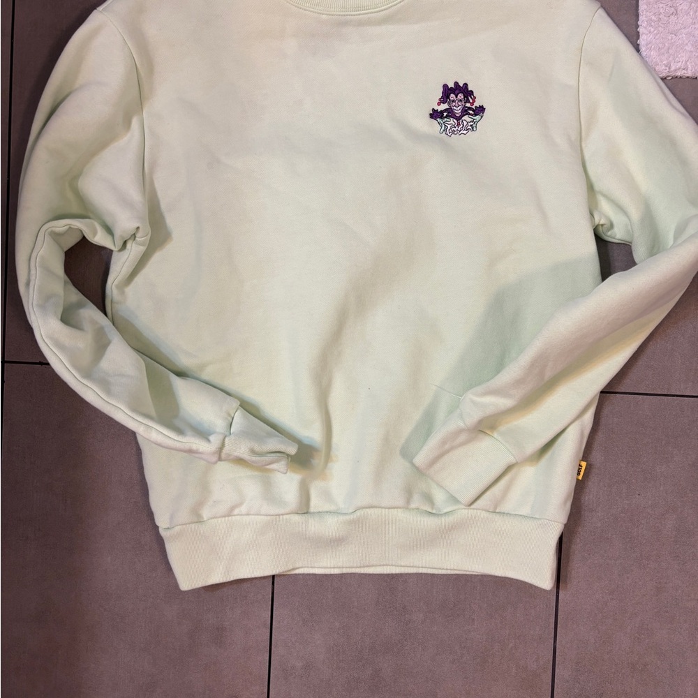 Golf wang + tyler the creator Men's light green crew with Embroidered jester